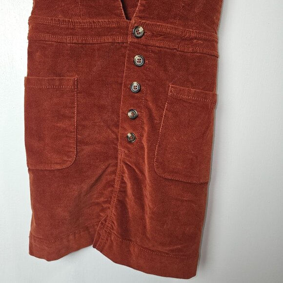 Free People Old School Love Overall Corduroy Dress in Copper GB658379, Sz XS - Picture 5 of 8